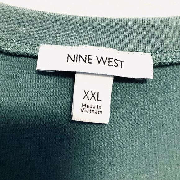 Nine West Minimalist Mint Green Ruched Bodycon Short Sleeve Midi Dress XXL - Picture 6 of 8